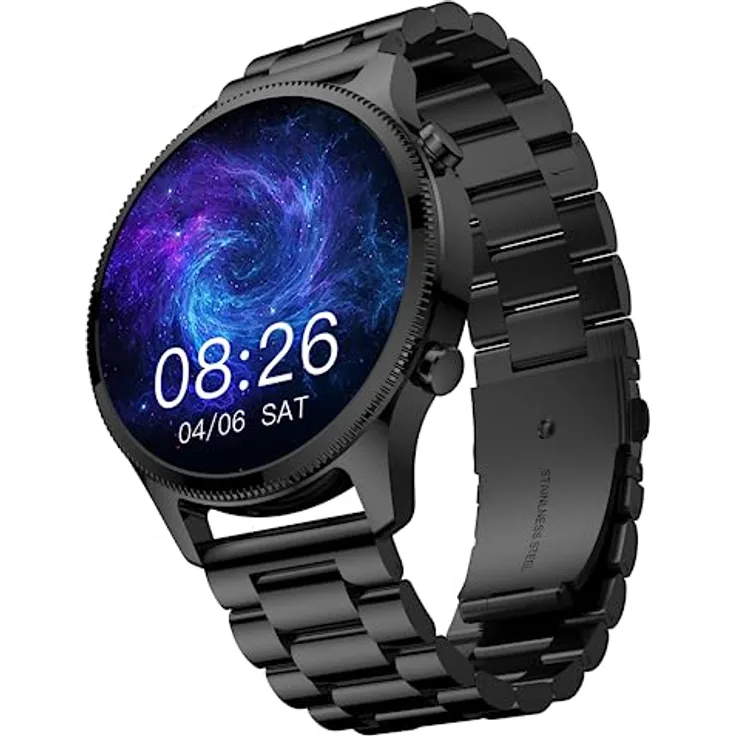 Noise Halo Plus 1.46" Super AMOLED Display Elite Smart Watch, Bluetooth Calling, Stainless Steel Build, Metal Straps, Always on Display, Upto 7 Days Battery, Effortless Communication