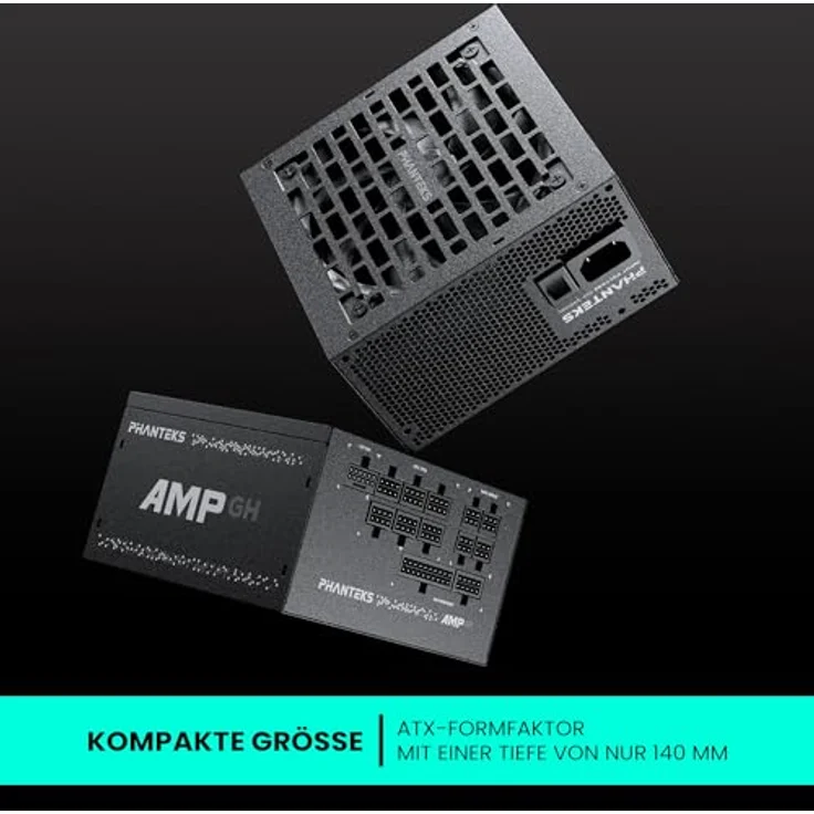 Phanteks AMP GH V2 1000W 80 PLUS Platinum Netzteil, PCIe 5.1, vollmodulares Kabelmanagement, schwarz – Bild 3