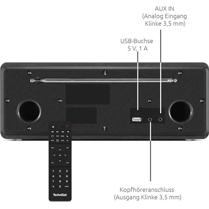 TechniSat DIGITRADIO 320 – Stereo Digitalradio mit DAB+ & UKW, CD-Player, Bluetooth, USB, 10W RMS, TFT-Farbdisplay, Wecker und Sleeptimer, Schwarz – Bild 2