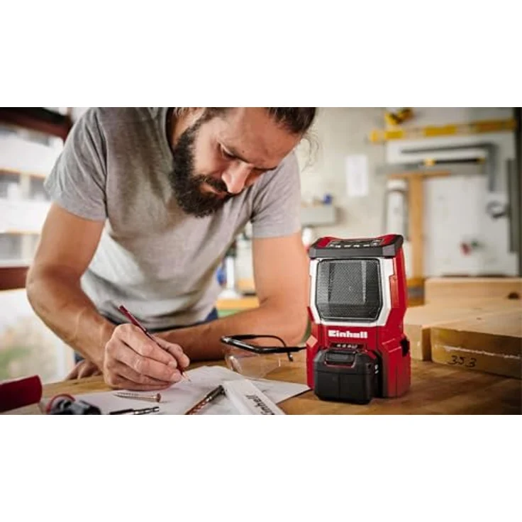 Einhell Akku-Radio TE-CR 18 Li - Solo (18V, 90mm Lautsprecher, 10 Senderspeicherplätze, LCD Display, integrierte Antenne, AUX Anschluss, ohne Akku und Ladegerät) – Bild 5