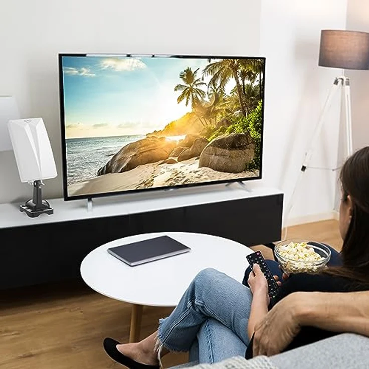 Xoro HAN 600 DVB-T2 aktive Kombo Antenne mit eingebautem Verstärker (LTE Rauschfilter, 3,5m Anschlusskabel, für Außen und Innen) weiß – Bild 5