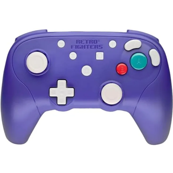 Retro Fighters BattlerGC 2.4G Controller, Ergonomischer kabelloser Gaming Controller für Switch und PC, violett, mit druckempfindlichen analogen Auslösern und mehr als 10 Stunden Akkulaufzeit