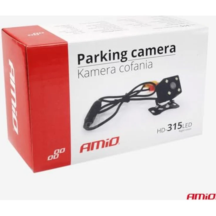 AMiO HD-315-LED Rückfahrkamera mit 4 LED Nachtsicht, 720p Auflösung, 110° Blickwinkel, Schwarz – Bild 3
