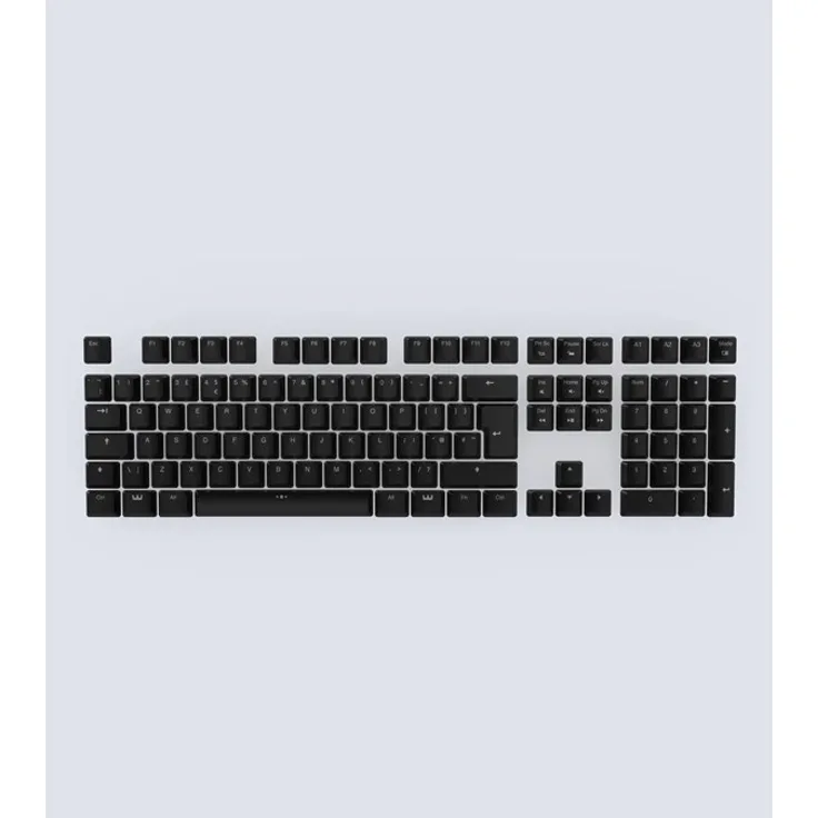 Wooting ABS ISO Keycaps, Keycap-Set für Englisch (UK) mit durchscheinenden Beschriftungen, Schwarz, optimiert für RGB-Beleuchtung
