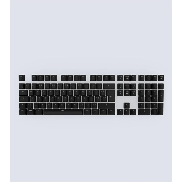 Wooting ABS ISO Keycaps, Keycap-Set für Englisch (UK) mit durchscheinenden Beschriftungen, Schwarz, optimiert für RGB-Beleuchtung
