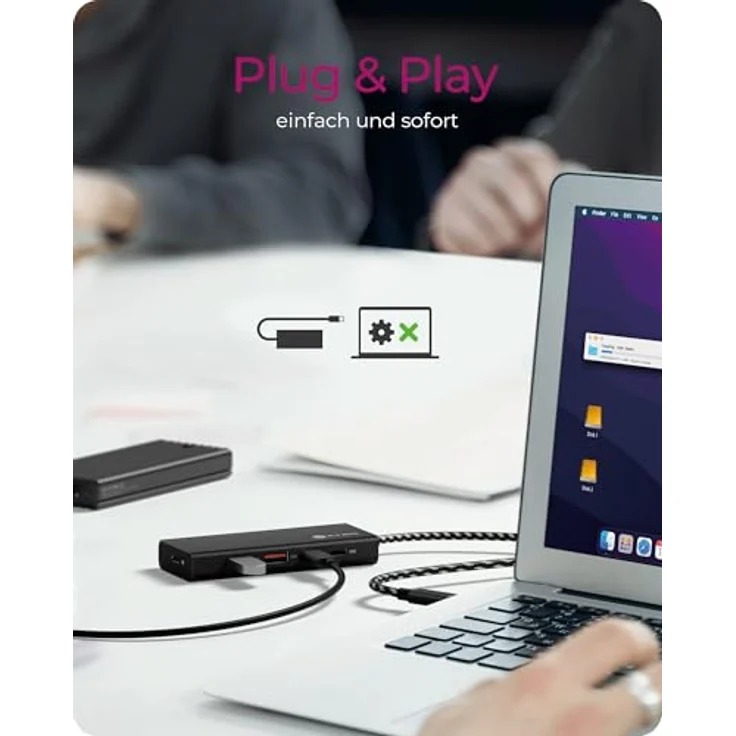 ICY BOX USB 3.2 Gen 2 HUB (10 Gbit/s), 4 x USB 3.2 (2 x USB-A & 2 x USB-C), 100 W Power Delivery, Aluminium, Silver - Preisvergleich – Bild 4