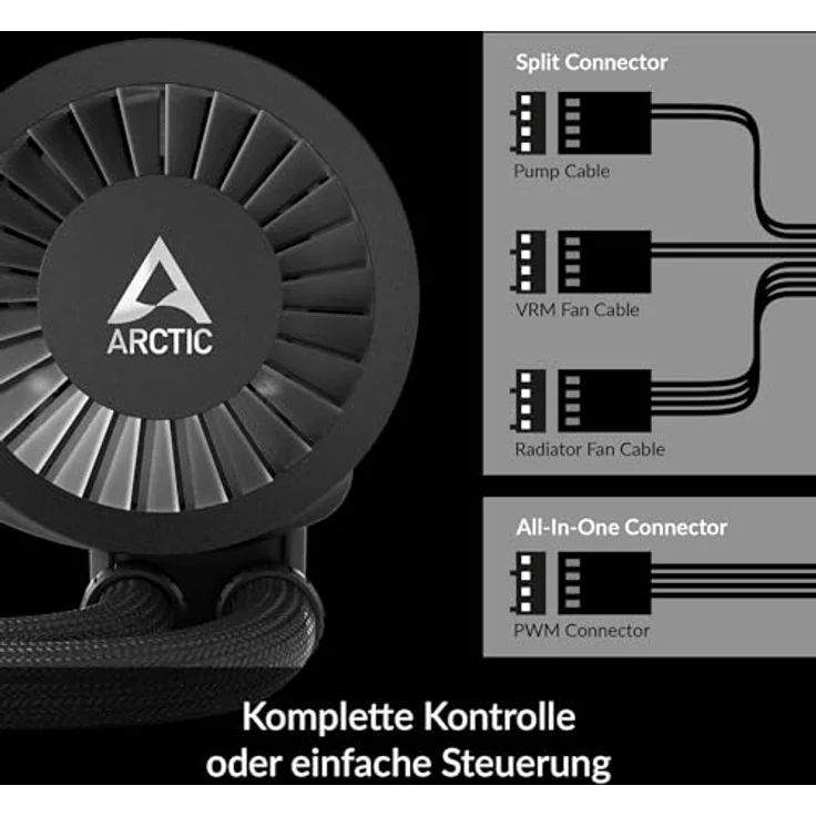 Arctic Wasserkühlung ARCTIC WAK Liquid Freezer III 420, All-in-One-Flüssigkeitskühler mit 3 Lüftern, Schwarz – Bild 4