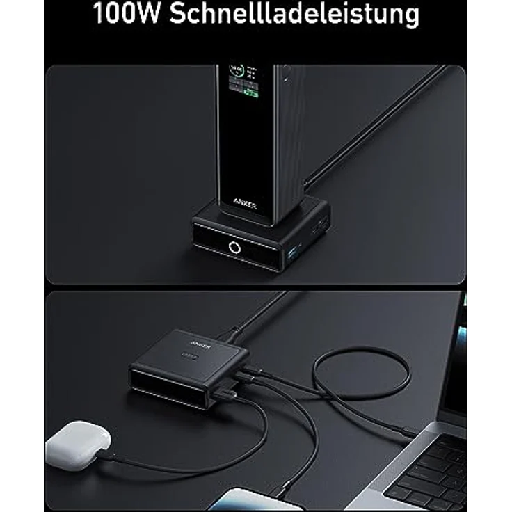 Anker Ladestation für Anker Prime Powerbank, 100W Schnellladeleistung mit 4 Anschlüssen, für MacBook Pro/Air-Serie, iPhone 14/13-Serie, Galaxy, Pixel, AirPods und mehr (Powerbank separat erhältlich) – Bild 4