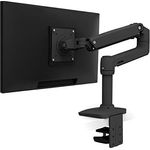 ERGOTRON LX Monitor Arm in Schwarz - Monitor Tischhalterung mit patentierter CF-Technologie für Bildschirme bis 34 Zoll und 33cm Höhenverstellung, 10 Jahre Garantie