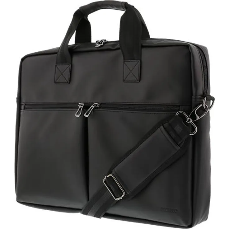 Deltaco NV-794 Notebook Case (15.6") Briefcase Black, Notebooktasche mit Tragegriff und Schultergurt, Monochromatisch