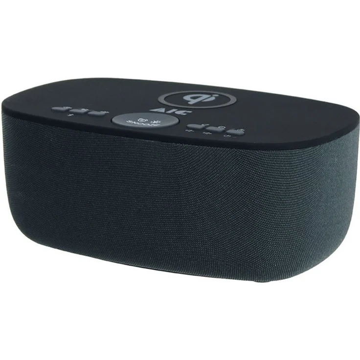 AIC AIC 28 BT, Radiowecker mit Bluetooth, USB, Induktivem Laden, Dual-Alarm und UKW-Radio, schwarz