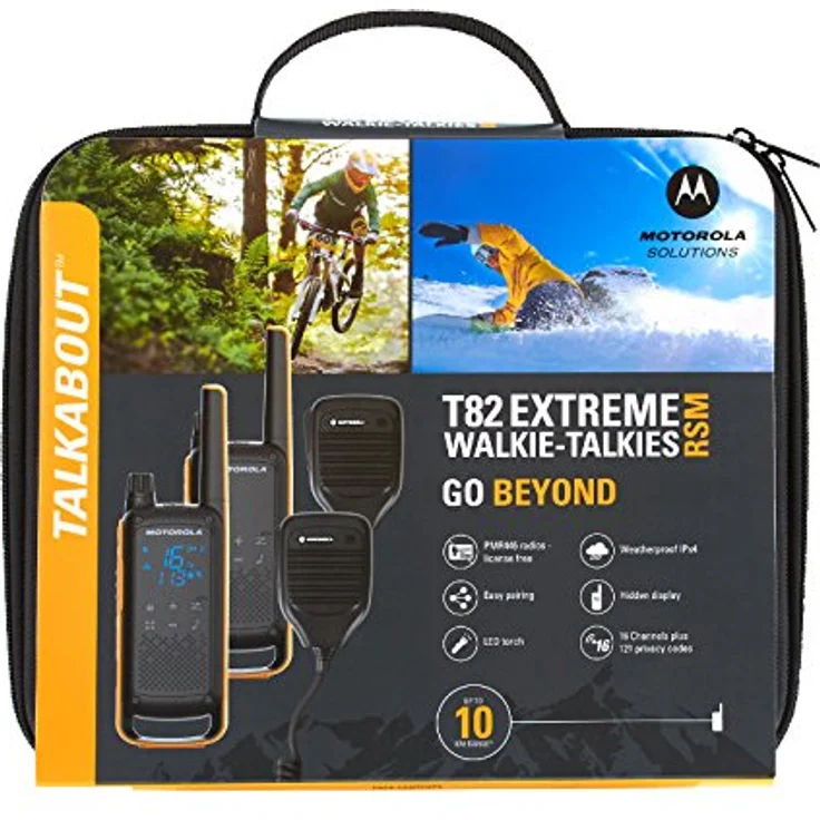 Motorola Talkabout T82 Extreme RSM PMR Funkgerät (Bis zu 10 km Reichweite, IPx4 Wetterschutz, 500 mW, VOX) – Bild 4