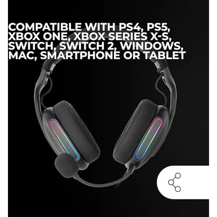 Mars Gaming MH-PRO, Gaming-Kopfhörer mit ARGB Flow, Surround-Sound, AIR 3D-Ohrpolster und Mikrofon, Schwarz – Bild 5