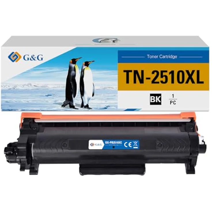 G&G TN2510 XL Toner Kompatibel mit Brother TN-2510XL, hohe Seitenreichweite bis 3000 Seiten, schwarz mit Chip – Bild 1