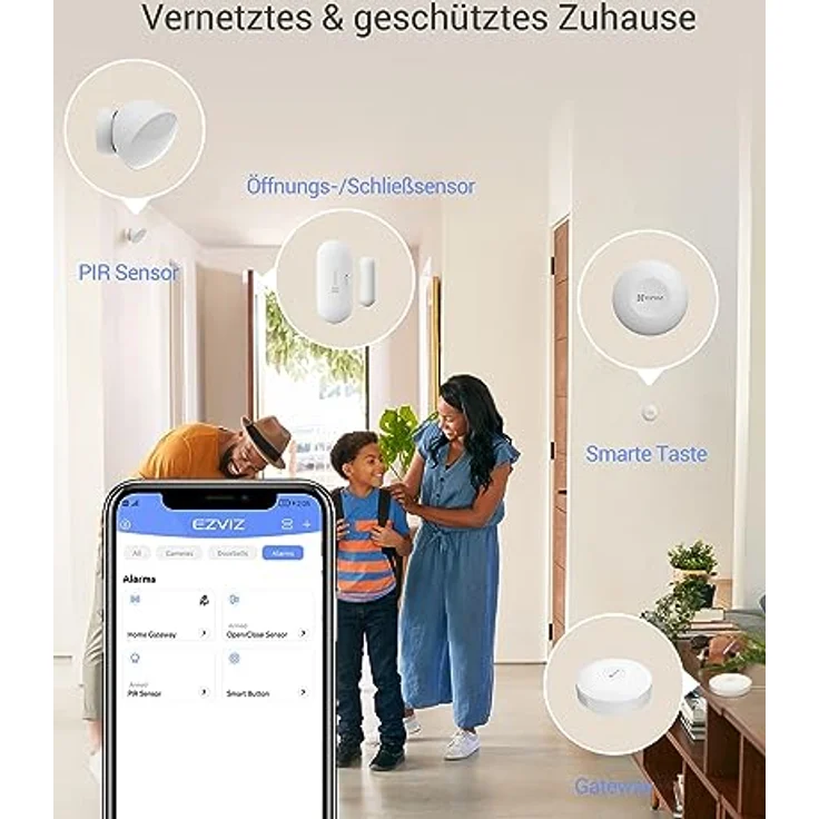 EZVIZ Home Sensor Intelligentes Haussicherheits-Kit ZigBee/Wi-Fi, Überwachungskameras zur Fernüberwachung und Notfallerkennung – Bild 8