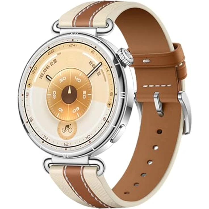 GIOPUEY Echtleder Armband für Huawei Watch GT 6 41mm/GT5/GT4, verschleißfest und atmungsaktiv, braun – Bild 1