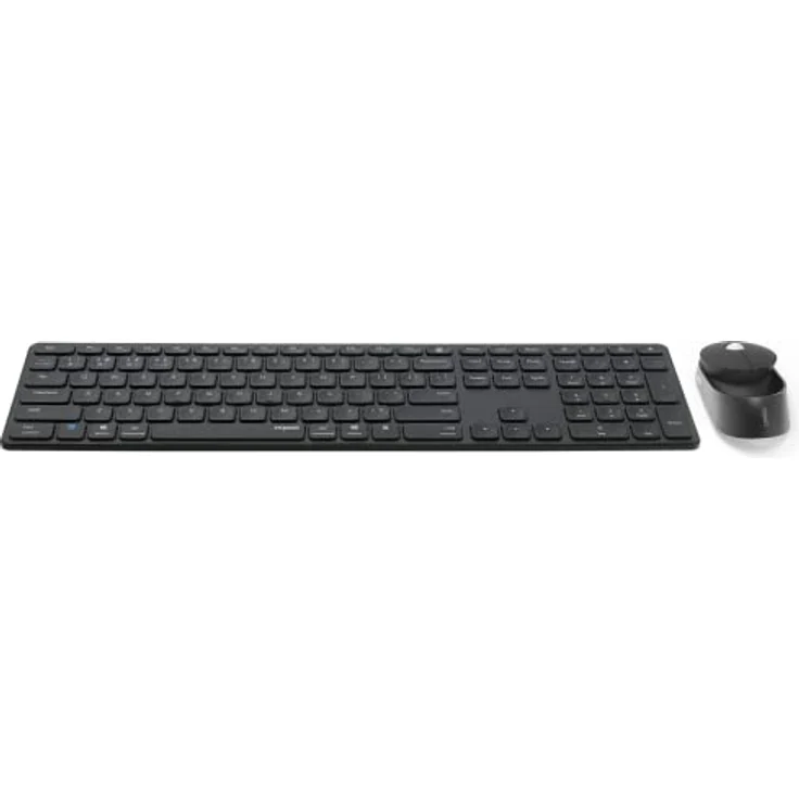 Rapoo 9850M kabelloses Tastatur-Maus Set Wireless Deskset 1600 DPI Sensor wiederaufladbarer Akku flaches Aluminium Design DE-Layout QWERTZ PC & Mac - dunkelgrau – Bild 3