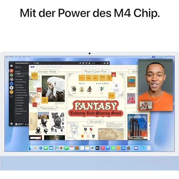 Apple iMac 24" (2024), MWV13D/A, Apple M4 10-Core GPU, 16 GB RAM, 256 SSD, Blau – Bild 4