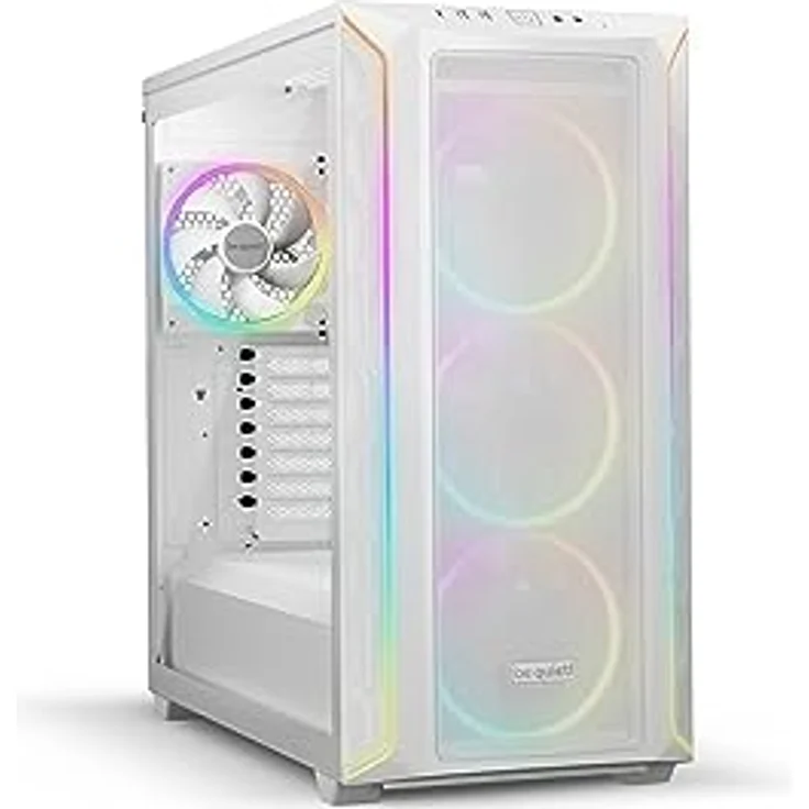 be quiet! Shadow Base 800 FX White PC-Gehäuse, Light Wings White 140mm PWM Lüfter, ARGB-Beleuchtung, USB 3.2 Gen. 2 Type C, maximaler Airflow, E-ATX Mainboard, 420mm Radiatoren, Glasseitenteil, BGW64 – Bild 1