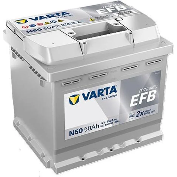 Varta Dynamic N50 EFB, 12V Starterbatterie mit 50 Ah und 550 A, für Start-Stopp-Systeme – Bild 1