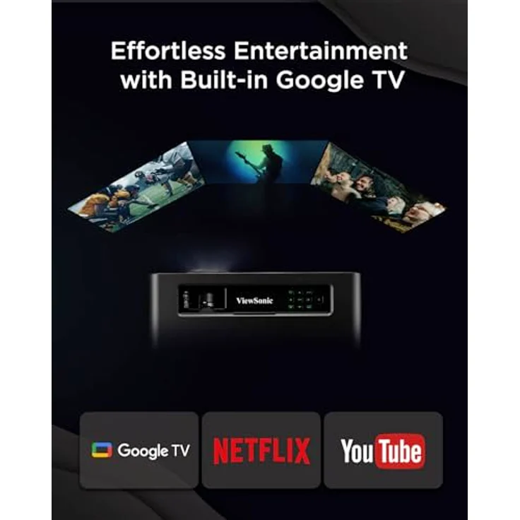 ViewSonic X2-4K Pro, 4K HDR Kurzdistanz Beamer mit Google TV, 2500 ANSI Lumen, 240 Hz, 4.2 ms Eingabeverzögerung, Auto Keystone, 60000 Stunden LED-Lebensdauer für Heimkino & Gaming – Bild 3