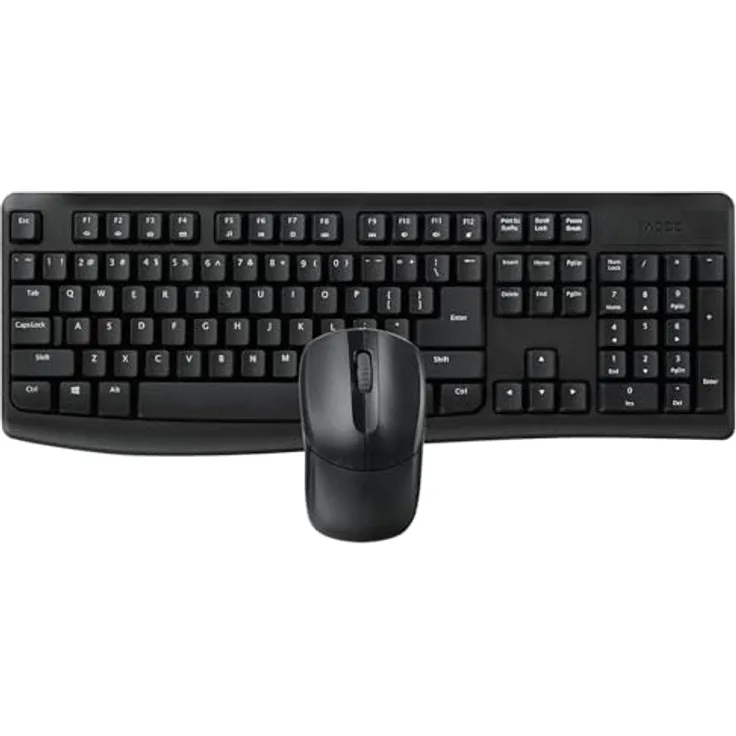 Rapoo X1800Pro Kabelloses Maus- und Tastaturset, spritzwassergeschützt, 2,4-GHz-Wireless, langlebiger Akku, Schwarz