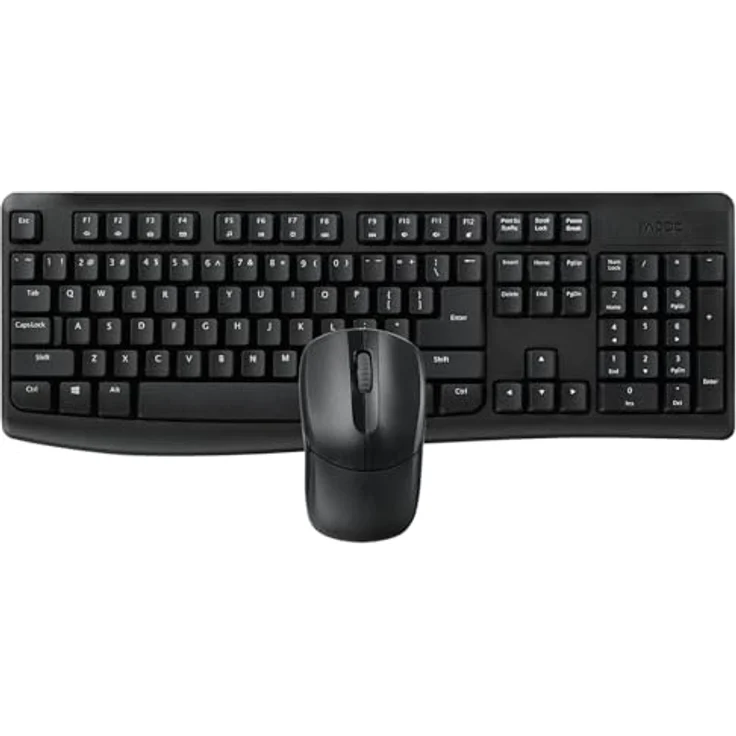 Rapoo X1800Pro Kabelloses Maus- und Tastaturset, spritzwassergeschützt, 2,4-GHz-Wireless, langlebiger Akku, Schwarz – Bild 1