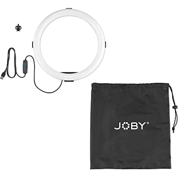 JOBY Beamo Ring Light 12 Zoll - Großes LED Selfie Licht für Handy od. Kamera mit 3 Farbtemperaturen & 10 Helligkeitsstufen, Mobil, Video, Video-Blogs, Live-Streams, Content Creation, Make-Up, Heimbüro – Bild 2