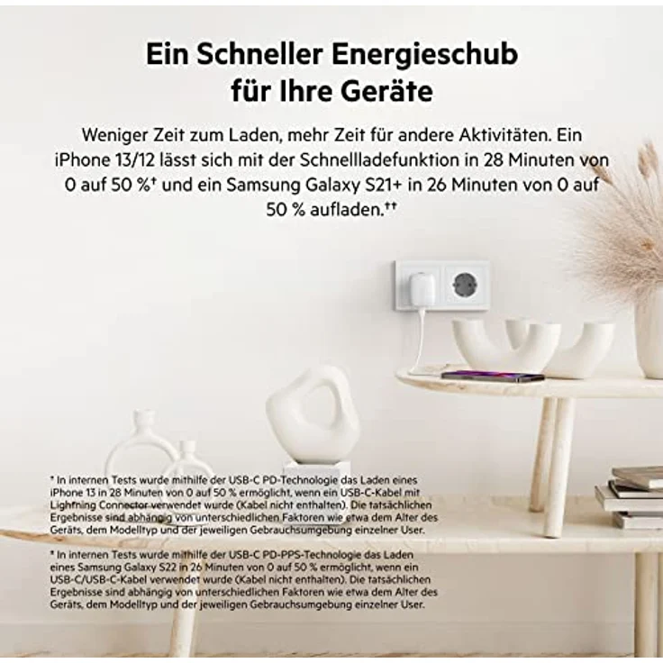 Belkin USB-C Power Delivery Schnellladegerät, Zertifiziert für PD 3.1 PPS, kompaktes Format iPhone 13, Pro, Max, Mini, iPad, Galaxy, Pixel und andere Geräte, 20W -Weiß, WCA006vfWH, 20-W – Bild 2