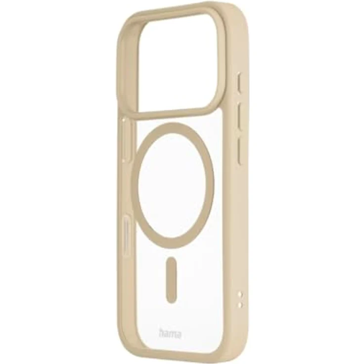 Hama Handyhülle für iPhone 17 Pro und MagSafe, magnetisches Case mit Kantenschutz, Kameraschutz, Anti-Rutsch-Oberfläche, geschützte Seitentasten, durchsichtig/beige – Bild 2