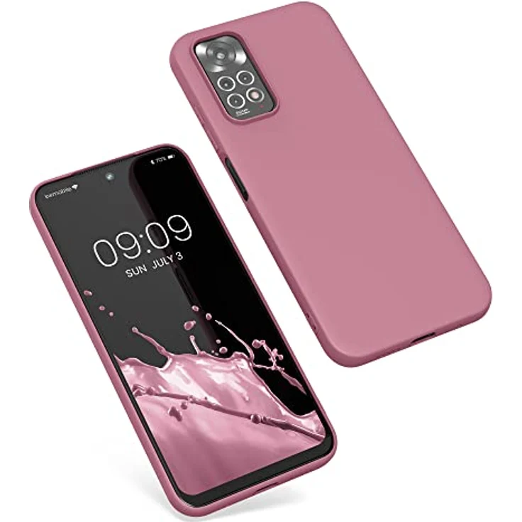kwmobile Hülle für Xiaomi Redmi Note 11 / Note 11S, weiches TPU Silikon Case für kabelloses Laden, Dark Rose – Bild 5