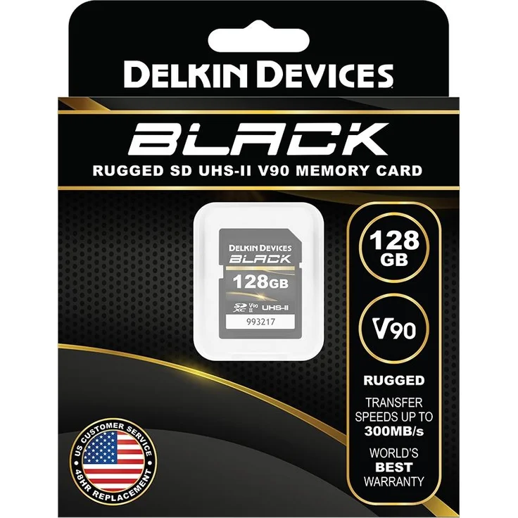 Delkin BLACK UHS-II SDXC 128GB R:300MB/s W:250MB/s, Speicherkarte