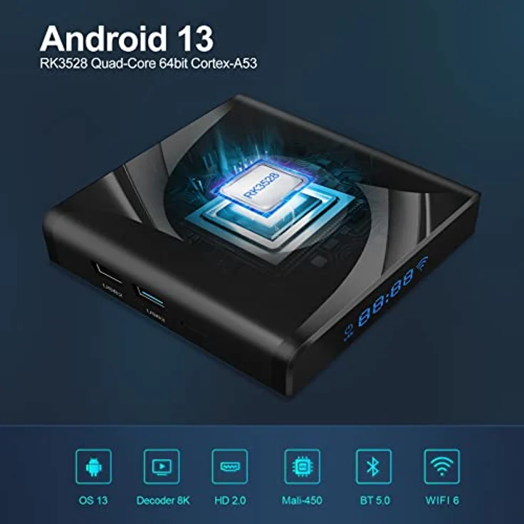 Lipa X88 Pro 13 TV Box 4-64 GB Android 13 - Mediaplayer mit Kodi, Netflix und Playstore - 8K Decoder - Dolby Sound - Bluetooth, Schwarz – Bild 2