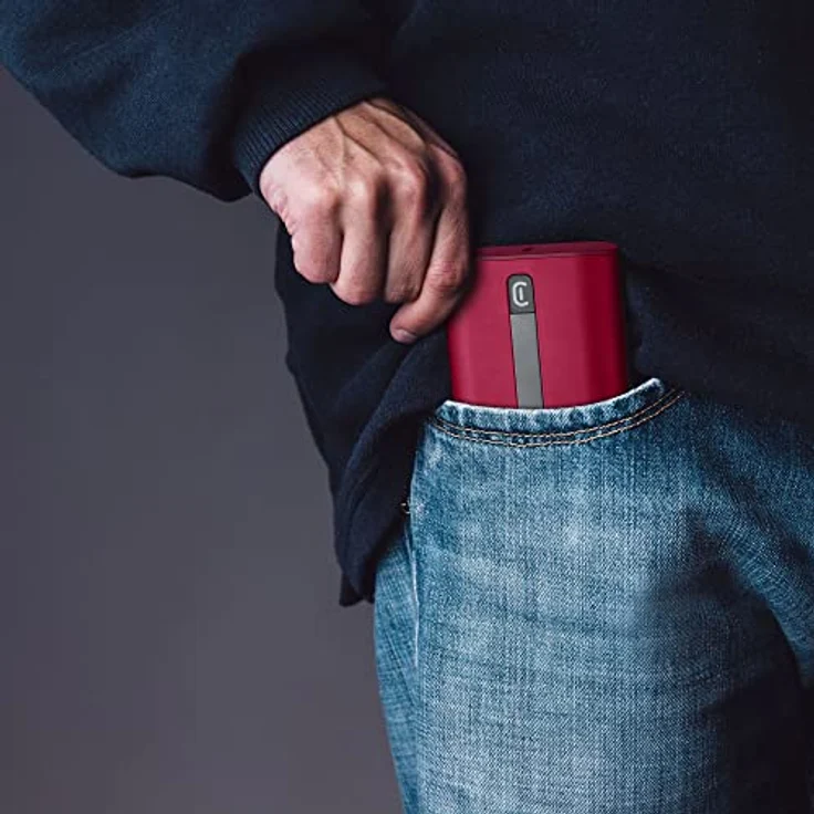 Cellularline | Tragbare Ladegeräte | Extra kompaktes tragbares Ladegerät 10000Mha - USB-C Power Delivery 20W für iPhone - 18W adaptiver USB-Anschluss für Samsung - Rot – Bild 5