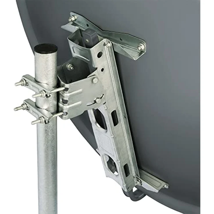 PremiumX SAT Anlage 100cm, Stahl-Antenne in Anthrazit mit Twin LNB und 4x vergoldeten F-Steckern – Bild 2
