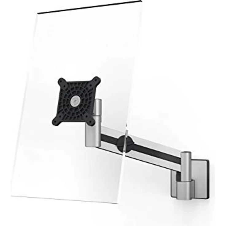 Durable Monitor Wandhalterung Pro, flexibler Schwenkarm 360° drehbar, für VESA Bildschirme 21-27", silber, 509023 – Bild 2