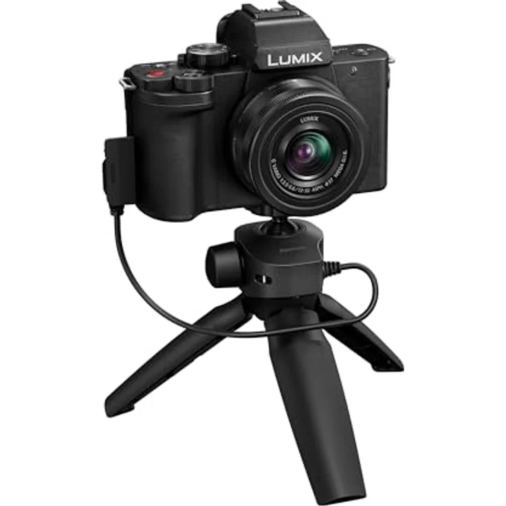 Panasonic Lumix DC-G100DVEGK Vlogging-Kamera mit Lumix G Vario 12-32 mm F3.5-5.6 Objektiv & DMW-SHGR2 Stativgriff, 20,3 MP, 4K 30p/FHD 60 Video, USB-C-Ladung, Schwarz – Bild 2