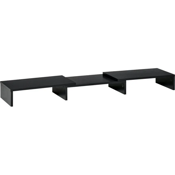 Vinsetto Monitor-Halterung Monitorständer, verstellbar für 2 Monitore, 3 Ablageflächen, schwarz