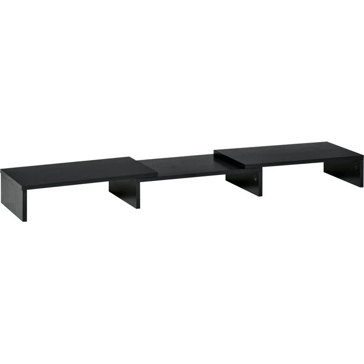 Vinsetto Monitor-Halterung Monitorständer, verstellbar für 2 Monitore, 3 Ablageflächen, schwarz