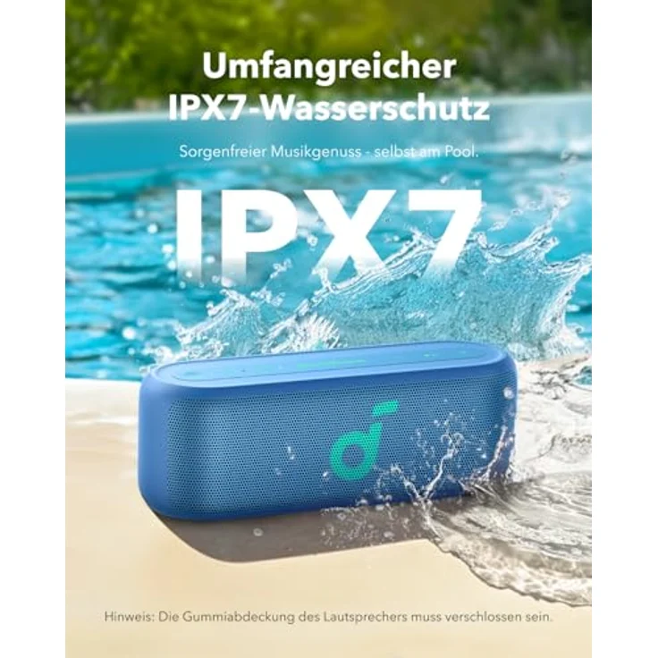 soundcore Select 2S, tragbarer Bluetooth-Lautsprecher mit 20W Stereo-Sound, BassUp™-Technologie, 16h Akkulaufzeit, IPX7-Wasserschutz, für Outdoor-Abenteuer – Bild 5