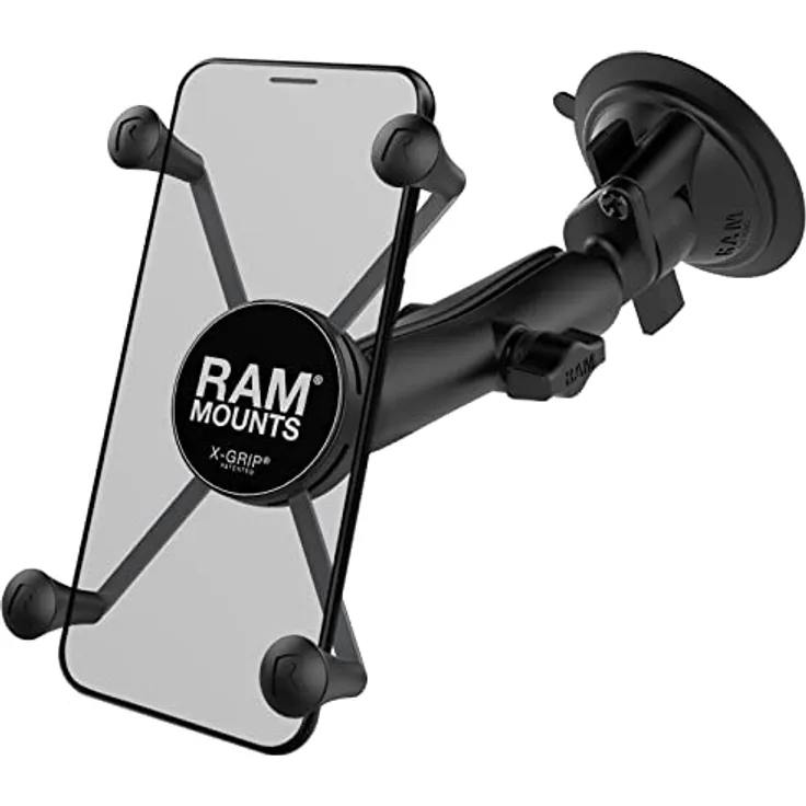 RAM Mounts X-Grip Smartphone Halterung mit Saugnapfbasis, 3,3 Zoll, Schwarz