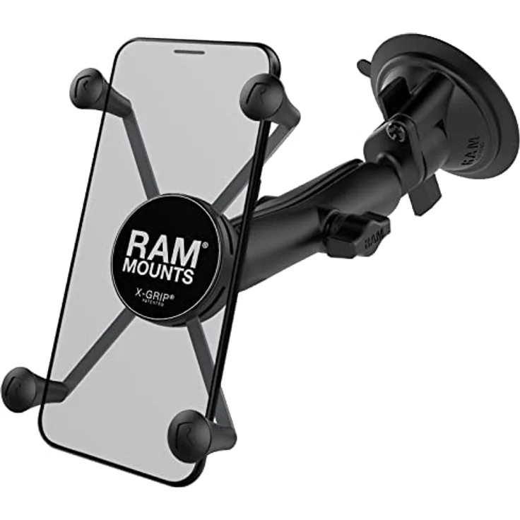 RAM Mounts X-Grip Smartphone Halterung mit Saugnapfbasis, 3,3 Zoll, Schwarz – Bild 1