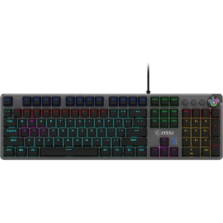MSI FORGE GK310, Gaming-Tastatur, Hotswap-fähig, USB, QWERTY (US), rote Schalter, Hintergrundbeleuchtung