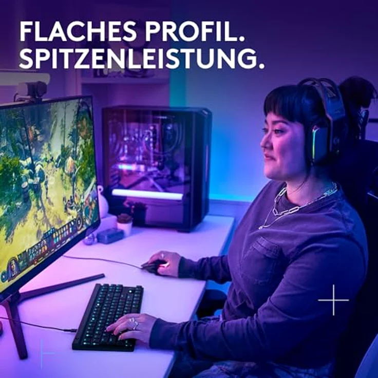 Logitech G G515 TKL Gaming-Tastatur, RGB, PBT-Tastenkappen, Deutsches QWERTZ-Layout - Schwarz – Bild 2