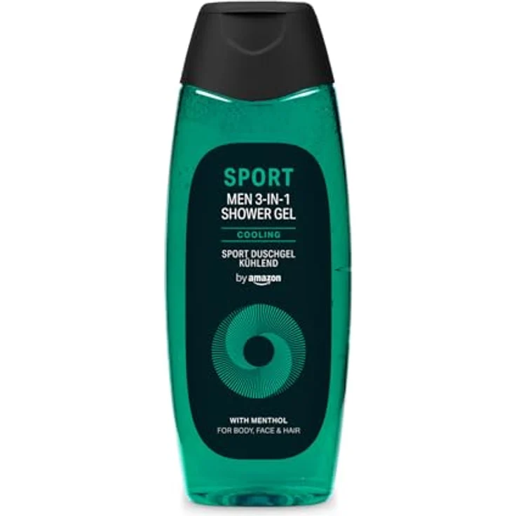 by Amazon Sport 3in1 Duschgel für Herren, 2 x 500 ml, mit Menthol für 24 Stunden Frische, dermatologisch getestet – Bild 2