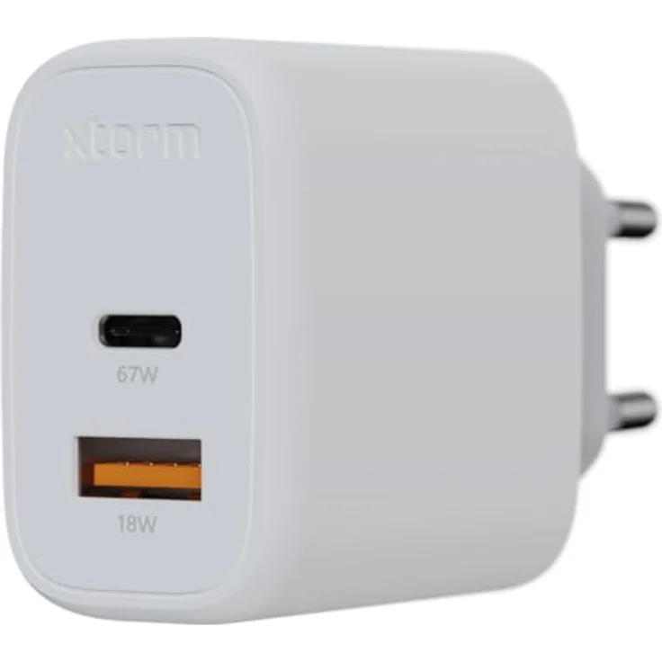 Xtorm 67W GaN2 Ultra Power Adapter, GaN-Technologie, USB-C und USB-A, Power Delivery, GRS recyceltes Plastik - Weiß - Preisvergleich – Bild 3