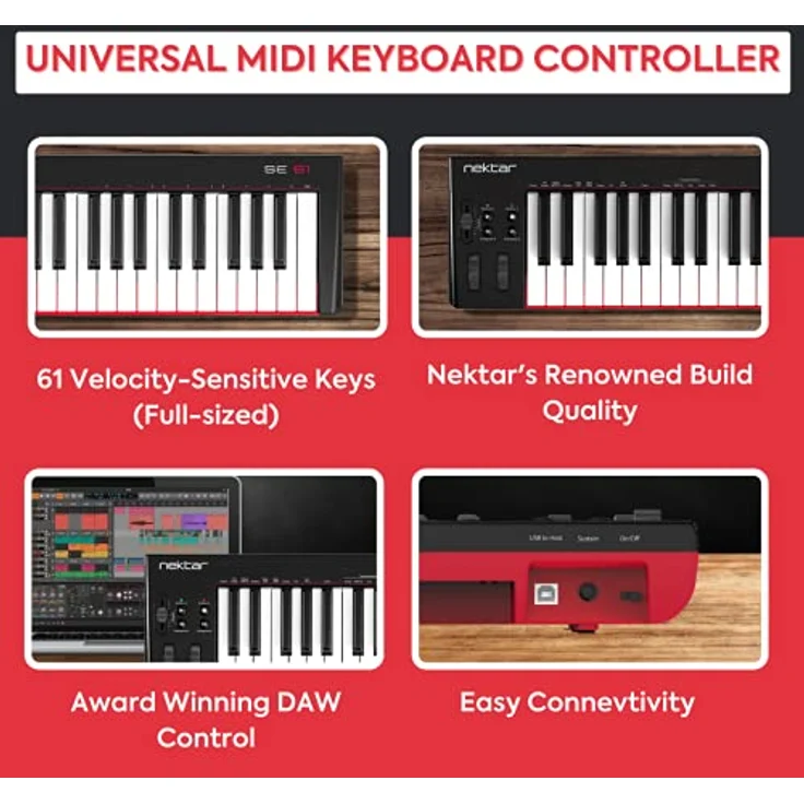 Nektar SE61 USB MIDI Controller Keyboard with Nektar DAW Integration, Black, 61 Keys – Bild 2
