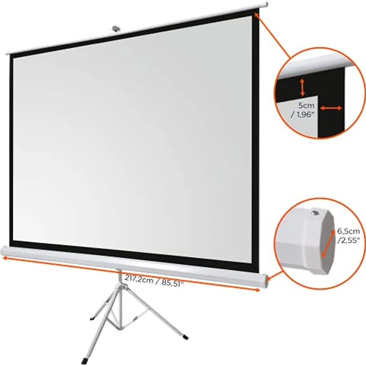 Celexon ivolum Stativleinwand 200 x 200cm,Leinwand Format 1:1, Heimkino Leinwand, Beamerleinwand,3D – Bild 4