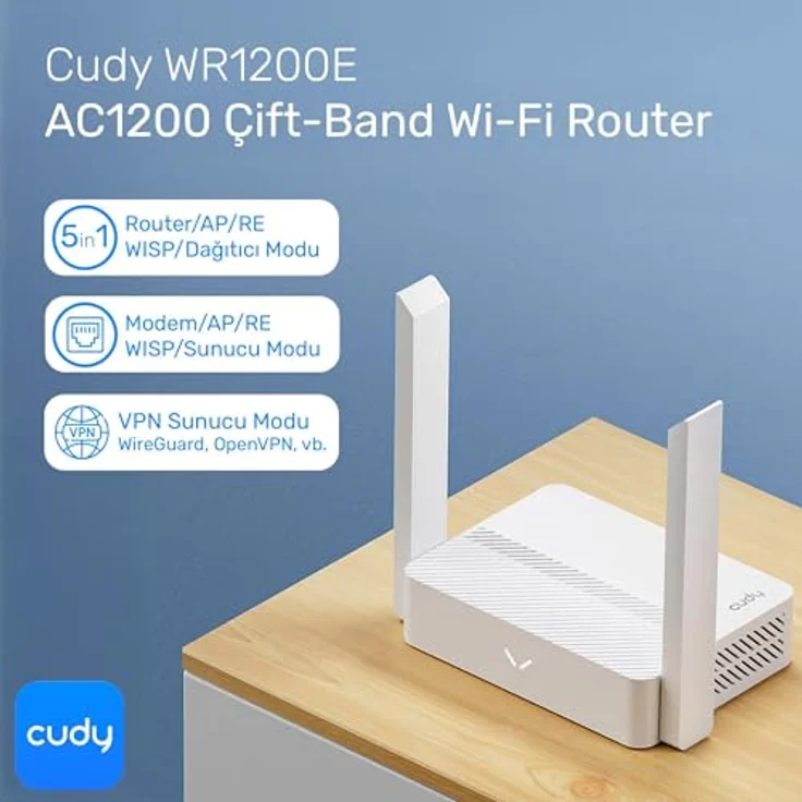 Cudy AC1200 WR1200E, DSL-Router mit Dual-Band WLAN bis 867 Mbit/s, Weiss – Bild 2