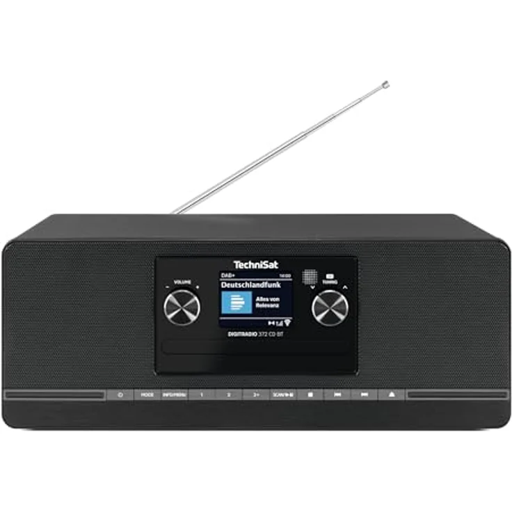 TechniSat DIGITRADIO 372 CD BT, Stereo Digitalradio Kompaktanlage mit DAB+, UKW, CD-Player, Bluetooth, Farbdisplay, USB, AUX, Kopfhöreranschluss, Wecker, 10 Watt - Schwarz – Bild 4